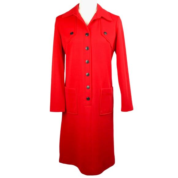 1960's Vintage Mid Century Modern Wool Blend Dress Size 10 - Picture 3 of 9